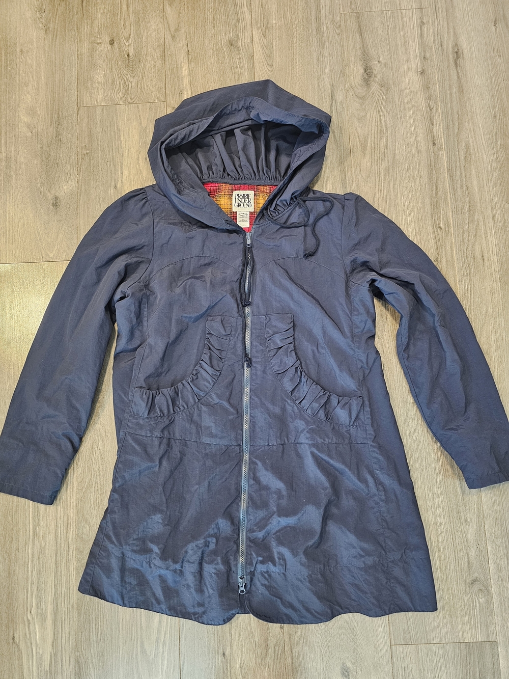 Prairie Underground Navy Hooded Zip-Front Trench Coat